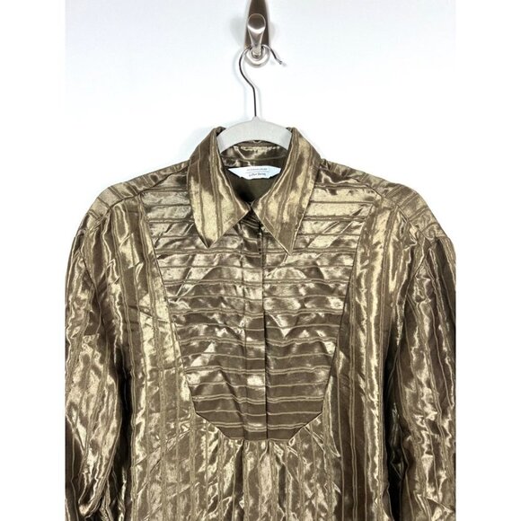 & other stories green button up top women’s size 2 - Picture 2 of 9